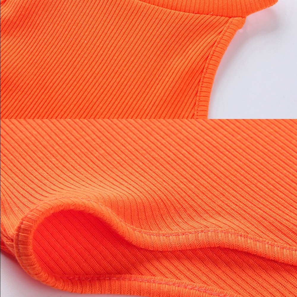 NWT High Neck Bright Orange Bodysuit - Picture 4 of 6
